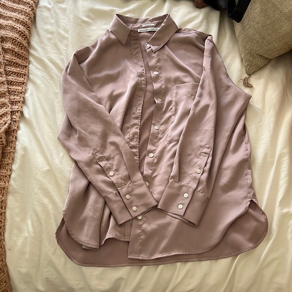 Abercrombie purple silky button down